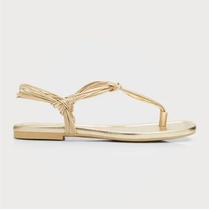 Vince Deha Metalic Gold Cord Flat Sandals 8.5